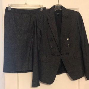 Ann Taylor charcoal grey skirt suit